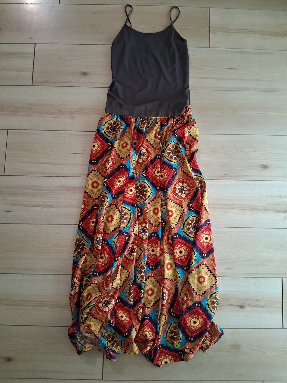 Cato Bohemian Tile-Print Maxi Skirt in Multicolor Size Small Boho Fall Vibes